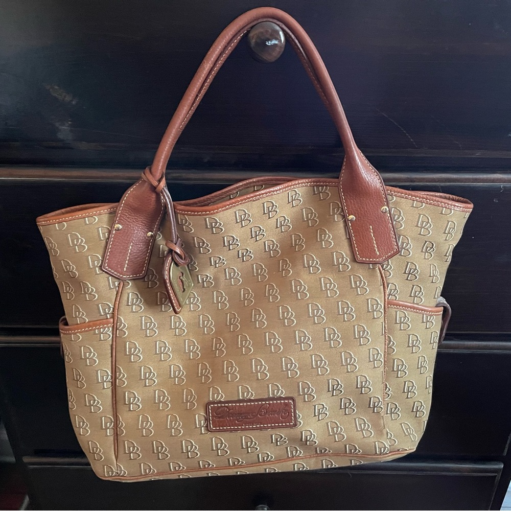 Vintage monogrammed Dooney and Bourke tote